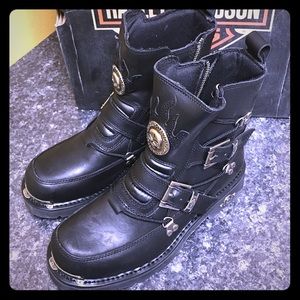 9.5 Harley Davidson leather riding boots